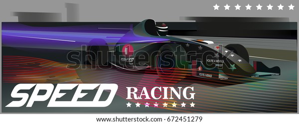  Poster advertising for cars, racing.\
Vector Realistic illustration. Video game\
poster