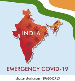 
Poster against the Corona virus. India's Covid-19 emergency. Vector Illustration Design