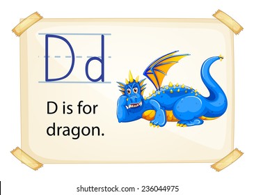 Poster of an alphabet D for dragon