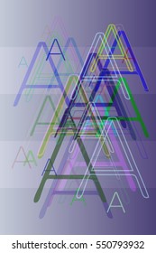 poster among beautiful technology, dynamic representation between text Alphabet A vector background