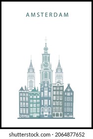 Poster von Amsterdam - Vektorgrafik