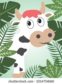 Poster with animal . Cartoon character. Cartoon animal, cover, kids cover book design