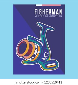 Poster with the announcement of the fishing tournamen - Vector