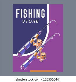 Poster with the announcement of the fishing tournamen - Vector