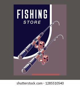 Poster with the announcement of the fishing tournamen - Vector