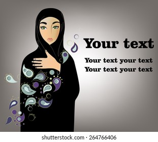 Poster with an Arab on a gray background