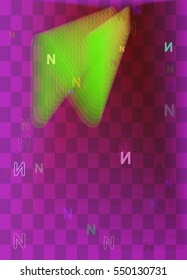 poster around smart N Alphabet vector background, visual label with company