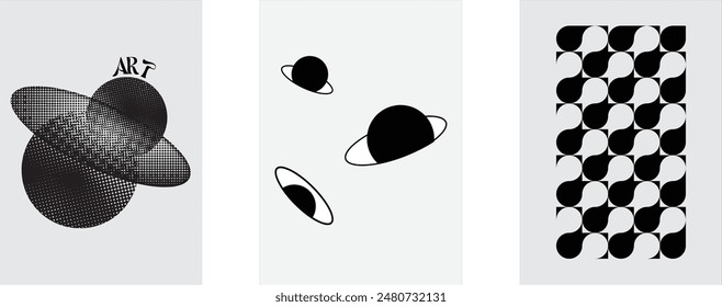 
Poster with arranged rectangles creating visual and architectural effects