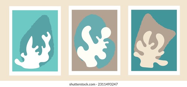 Poster art vector, modern wall decoration, background fluid shapes,abstract coral posters, coral vector, matisse style, contemporary art vector