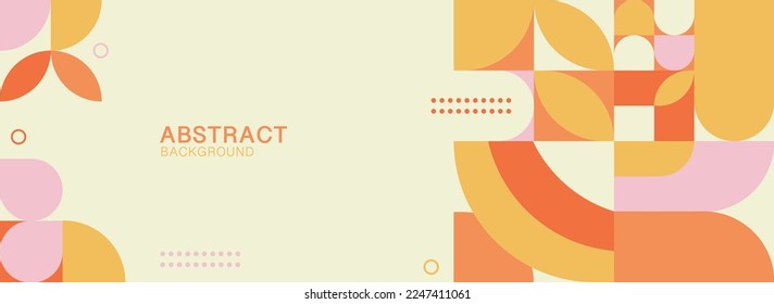 Poster artwork of geometric minimalism in a simple shape and figure. scandinavian summer style abstract vector pattern design for use web banner, corporate presentation, branding package, or wallpaper