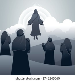 The poster of ascension day with vector illustration style.