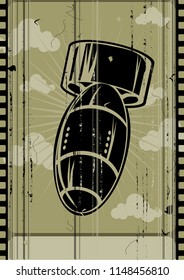 Poster is an atomic bomb. With film elements and abrasions