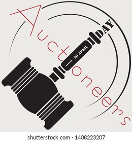 Poster Auctioneers Day. April 20 is the national date of Auctioneers Day