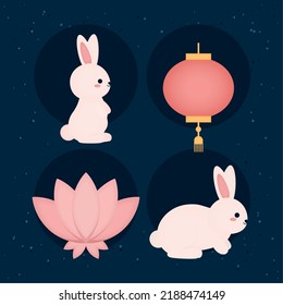 poster of autumn festival icons set