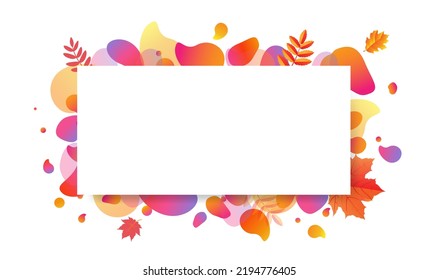 Poster With Autumn Leaves And Text With Gradient Mesh, Vector Illustration