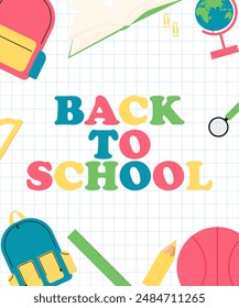 poster Back to School. childrens school. vector