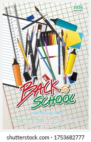 Poster Back to School Design Template Vector Illustration