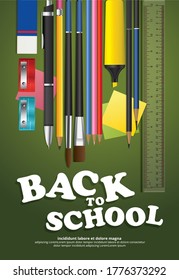 Poster Back to School Design Template Vector Illustration