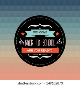 Poster Back to school.Typography.Vector illustration.