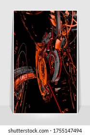 Poster background with 3D illustration abstract technology digital hi tech concept 