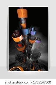 Poster background with 3D illustration abstract technology digital hi tech concept 