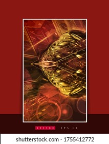 Poster background with 3D illustration abstract technology digital hi tech concept 