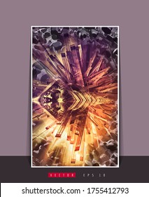 Poster background with 3D illustration abstract technology digital hi tech concept 