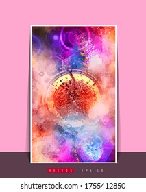 Poster background with 3D illustration abstract technology digital hi tech concept 