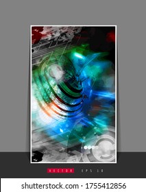 Poster background with 3D illustration abstract technology digital hi tech concept 