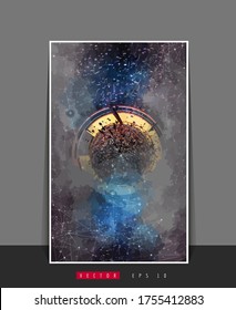 Poster background with 3D illustration abstract technology digital hi tech concept 