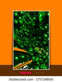 Poster-Hintergrund mit abstraktem 3D-Illustrationskonzept für digitale Hightech-Technologie 