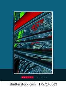 Poster background with 3D illustration abstract technology digital hi tech concept 