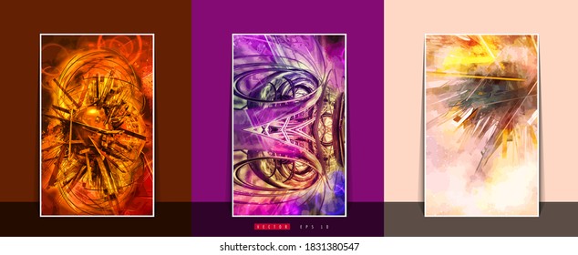 Poster background with 3D illustration abstract technology digital hi tech concept 