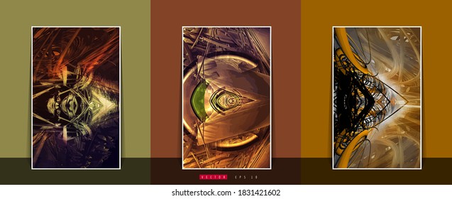 Poster background with 3D illustration abstract technology digital hi tech concept 