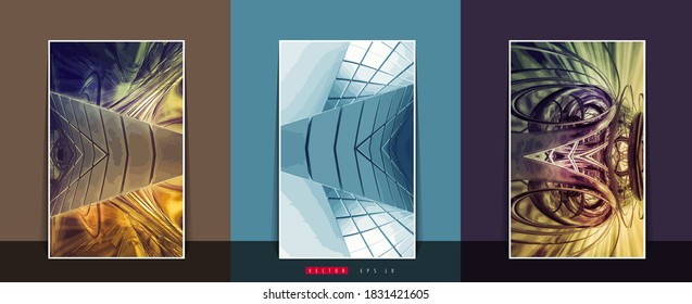 Poster background with 3D illustration abstract technology digital hi tech concept 