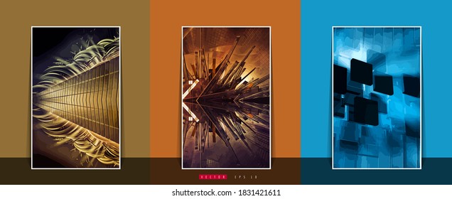Poster background with 3D illustration abstract technology digital hi tech concept 