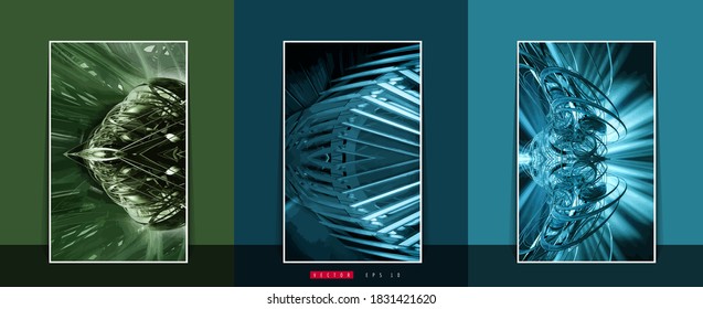 Poster background with 3D illustration abstract technology digital hi tech concept 