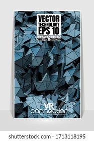 Poster background of 3D rendering abstract technology digital hi tech concept 
