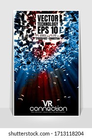 Poster background of 3D rendering abstract technology digital hi tech concept 