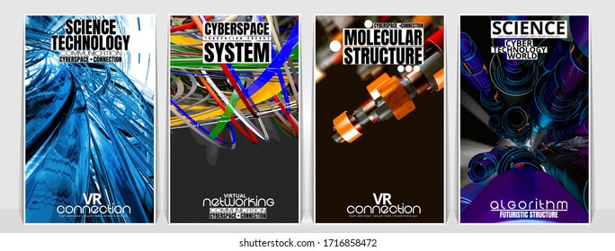 Poster background of 3D rendering abstract technology digital hi tech concept 