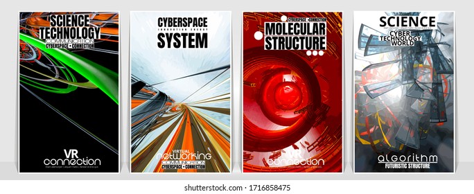 Poster background of 3D rendering abstract technology digital hi tech concept 