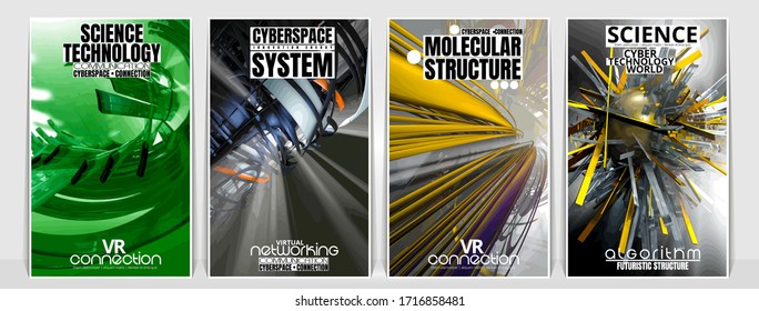 Poster background of 3D rendering abstract technology digital hi tech concept 