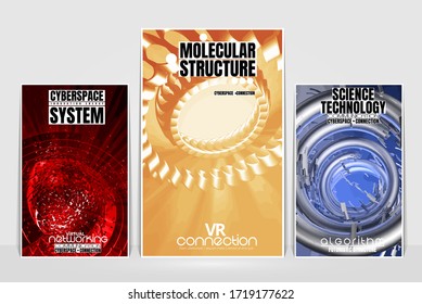 Poster background with 3D rendering abstract technology digital hi tech concept 