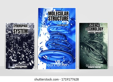 Poster background with 3D rendering abstract technology digital hi tech concept 