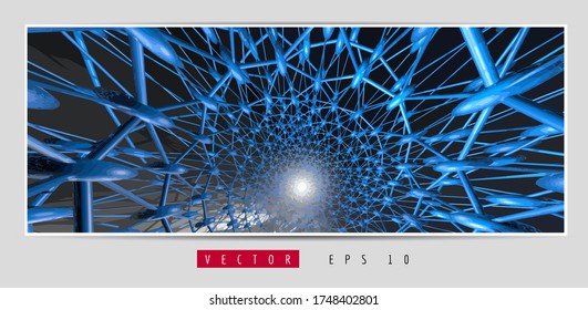 Poster background with 3D rendering abstract technology digital hi tech concept 