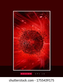 Poster background with 3D rendering abstract technology digital hi tech concept 