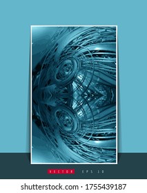 Poster background with 3D rendering abstract technology digital hi tech concept 