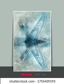 Poster background with 3D rendering abstract technology digital hi tech concept 