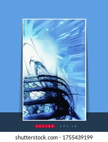Poster background with 3D rendering abstract technology digital hi tech concept 