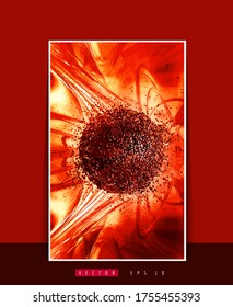 Poster background with 3D rendering abstract technology digital hi tech concept 